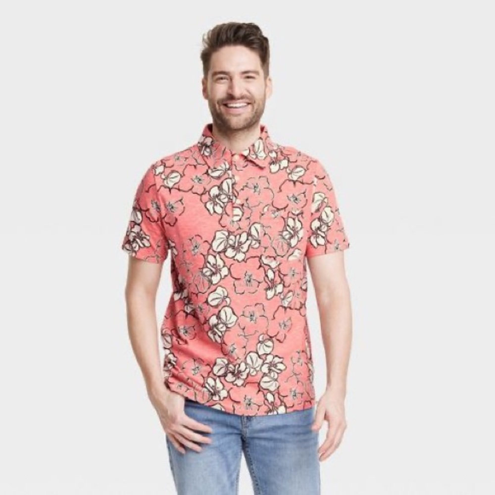 Goodfellow & Co Regular Fit Short Sleeve Slub Jersey Polo Shirt